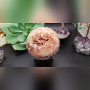 Natural Red Water Moss Agate Sphere large!